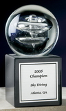 Custom Hand Blown Oval Glass Galaxy Award (3.5