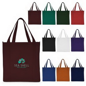 Custom Non-Woven Tote with Gusset, 12 1/2" W x 13 1/2" H x 8 1/2" D