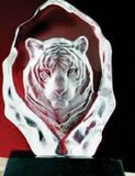 Custom Animal Kingdom Hand Blown Glass Tiger Award (7