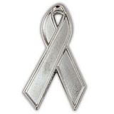 Blank Silver Ribbon Lapel Pin