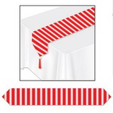 Custom Red & White Stripes Table Runner, 11