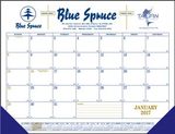 Custom Standard Desk Pad Calendar, Blue/Gold (3 Color)