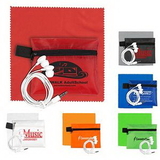 Custom Tech Earbud Accessory Mobile Kit With Microfiber Cleaning Cloth, 5