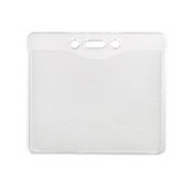 Custom Clear Vinyl Badge Holder - Vertical Top Load - All Weather W/ Slot /Chain Holes (2.38"x3.88")