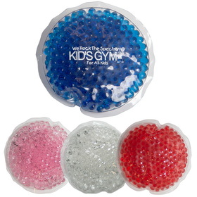 Custom Small Circle Gel Beads Hot/ Cold Pack, 4" Diameter