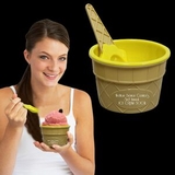 Custom Yellow Ice Cream Bowl And Spoon Set