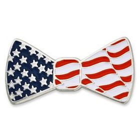 Blank Patriotic Bow Tie Pin, 1" W x 1" H