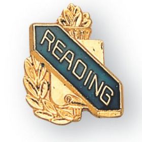 Blank Enameled & Epoxy Domed Scholastic Award Pin (Reading), 5/8" W