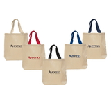 Custom Cotton Canvas Tote Bag With Contrast Colored Webbed Handles