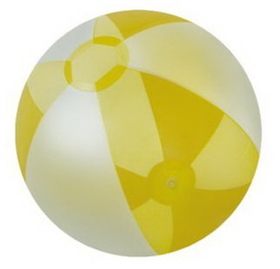 Custom Inflatable Opaque White & Translucent Yellow Beach Ball (16")