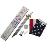 Custom Endura PC U.S. Outdoor Flag Set with 3 PC Aluminum Pole (Standard)