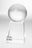 Custom 80 Mm Optical Crystal Glaze Ball Award w/ Tall Base, 3