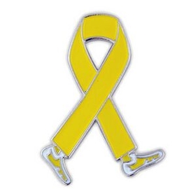 Blank Yellow Awareness Walk Lapel Pin, 1" H