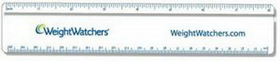 Custom .060 Clear Plastic Rulers 1.5"x8.25" Rectangle / Round Corner, Spot Color