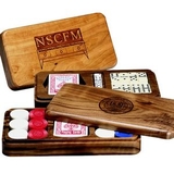 Custom Wood Domino & Dice Game Box