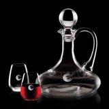 Custom 32 Oz. Horsham Crystalline Decanter W/ 2 Stemless Wine Glasses