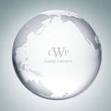 Custom Clear Ocean Globe Optical Crystal Award (Small), 3