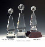 Custom Globe Optical Crystal Award Trophy., 12.5
