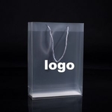 Custom Frosted Plastic Tote Bag, 9 13/16