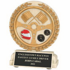 Custom Cast Stone Medal Trophy (Auto Racing)(Without Base)