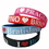 Custom Silicone Wristbands with Debossed Color Logo, 8" L x 1/2" W, Price/piece