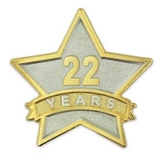 Blank Year Of Service Star Pin - 22 Year, 7/8