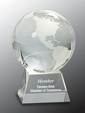 Custom Crystal Globe Award, 3