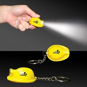 Custom 2" Yellow Safety Helmet Flashlight Keychain