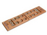 Custom Wood Mancala Game Set with Gems, 21