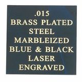Custom Marbled Blue/Black Brass Plated Steel Engraving Sheet Stock (12