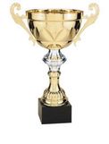 Custom Gold Plated Aluminum Cup Trophy w/ Solid Marble Base (13 1/2