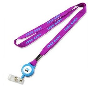 Custom 3/4" Polyester Lanyard with Retractable Badge Reel