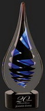 Custom Dramatic Flair Rain Drop Art Glass Award, 11 1/4
