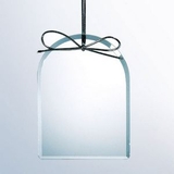 Custom Beveled Clear Glass Ornament - Arch Screened, 3 7/8