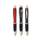 Custom El Gripper Retractable Pen with Gold Accent