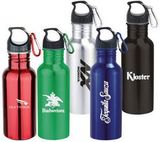 Custom 22 Oz. Wide Mouth Stainless Steel Water Bottle with Carabiner