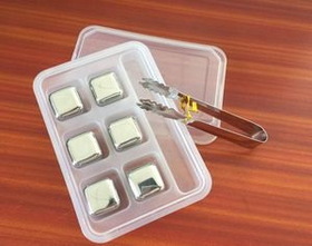 Custom Whisky Stainless Steel Ice Cube 6 Pieces/Set, 1" L x 1" W x 1" H