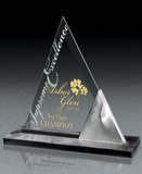 Custom Twin Peak Jade Glass Award, 6 7/8