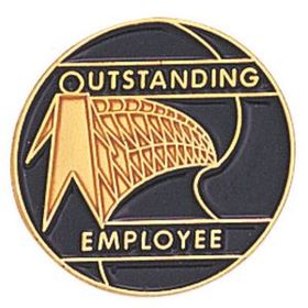 Blank Recognition Award Lapel Pins (Outstanding Employee), 3/4" Diameter