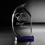 Custom Cobalt Elegance Optical Crystal Award (9 3/4