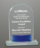 Custom Medium Premium Crystal Arch Award with Blue Accent (7 3/4