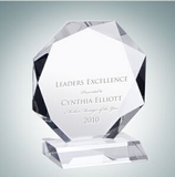 Custom Prestige Octagon Optical Crystal Award Plaque (Large), 8 3/4