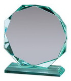 Custom Premium Jade Glass Octagon Award, 6 1/2