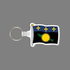 Key Ring & Full Color Punch Tag W/ Tab - Flag of Guadeloupe