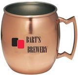 Custom 17 Oz. Stainless Steel Moscow Mule Mug With Built In Handle, Copper Coated