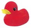 Custom Rubber Red Duck, 3 1/4" L x 3" W x 2 7/8" H, Price/piece