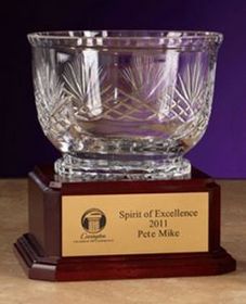 Custom Executive Award Crystal Bowl Award (7.5")