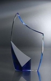 Custom Blue Crystal Trance Award, 4.5' W x 8