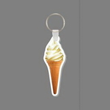 Key Ring & Full Color Punch Tag - Soft Serve Ice Cream Cone