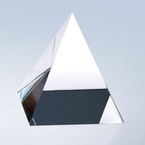 Custom Optical Crystal Clear Pyramid, Large, 3